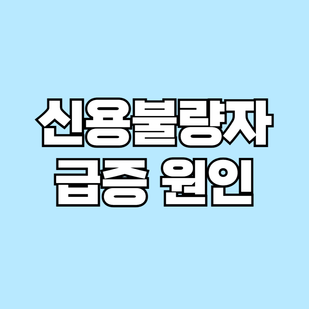 신용불량자 급증 원인