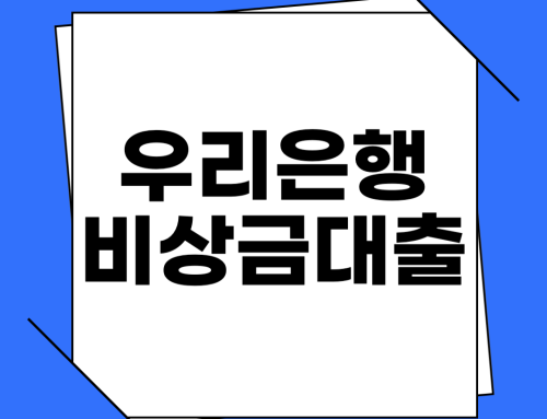 2025년 우리은행 비상금대출