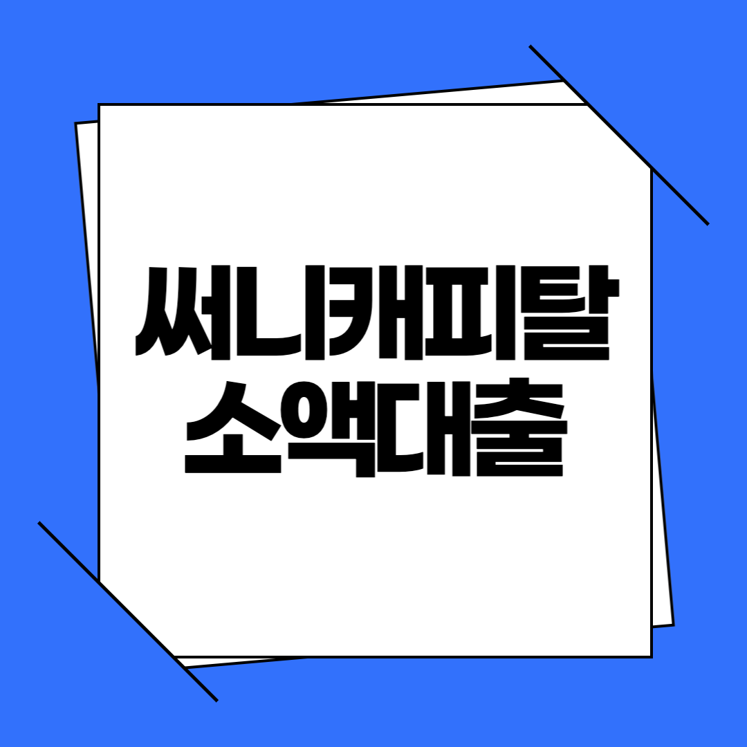 써니캐피탈대부 소액대출 이용 전 꼭 알아야 할 5가지