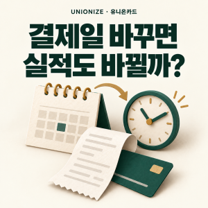 달력과 시계 및 청구서로 표현한 신용카드 결제일과 전월실적 기간 차이